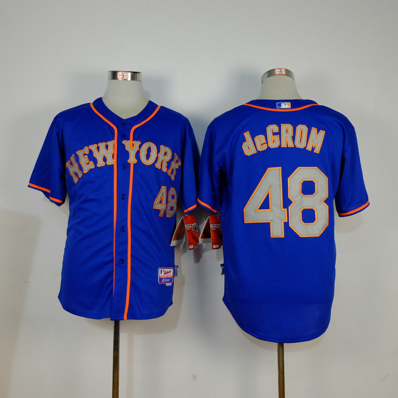 Men New York Mets #48 Degrom Blue MLB Jerseys->new york mets->MLB Jersey